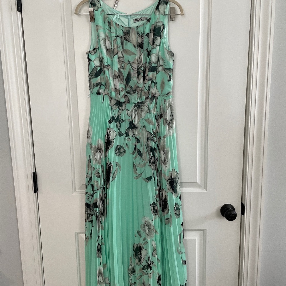 Eliza J Pleated Chiffon Maxi Gown